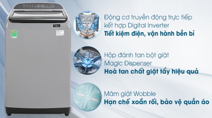 Máy giặt Samsung Inverter 10 kg WA10T5260BY/SV Mới 2020